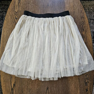 Forever 21 Off White Balletcore Elastic Waist Tulle Skirt Size Women's Large